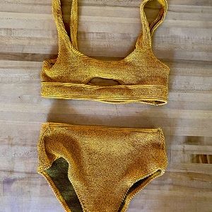 Bond-eye Gold/yellow sparkle bikini one size